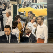 Crossing (A. Feininger), 2025, Öl auf Leinwand, 120x180cm