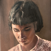 Jörg Kujawa, Head, 2024, Öl auf Leinwand, 40 × 30 cm