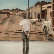 The desert (Steven Shore), 2018/25, Öl auf Leinwand, 120x90cm