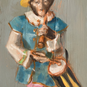 Monkey, 2025, Öl auf Holz, 14,5x23cm
