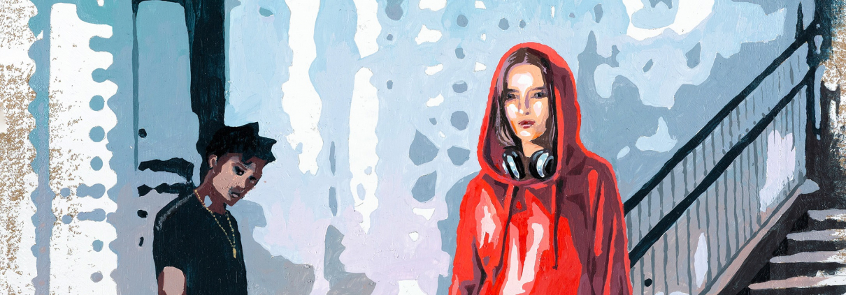 Christoph Uepping, OUAT - Little Red Riding Hood, 2026, Acryl auf Karton, 39 x 28 cm