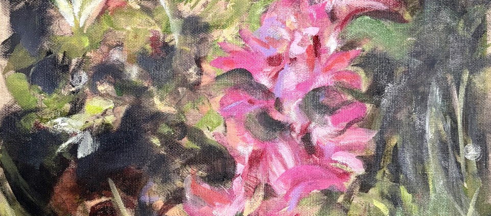 Tanja Selzer, Rouge Violet, 2026, Öl auf Leinwand, 50 x 40 cm